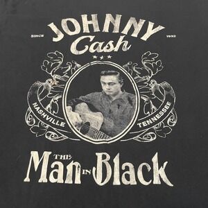 Johnny Cash The Man in Black Graphic T Shirt Men's Size M Black